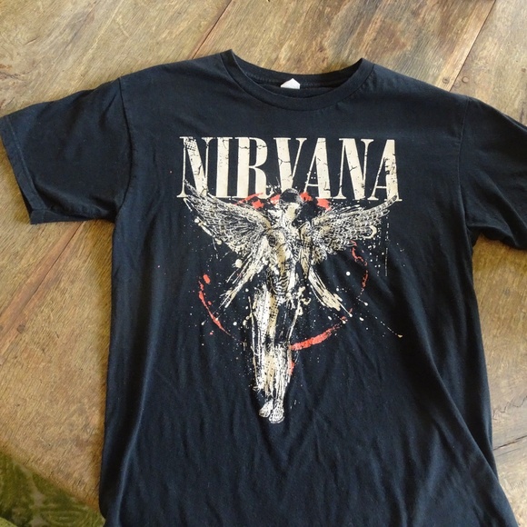 Other - Nirvana In Utero Angel Black Short Sleeve Band Tee Shirt Men's Size M - Unisex